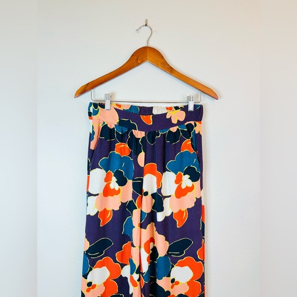 BCBGENERATION Retro Floral Print Wide Leg Multicolor Women’s Pants Sz S NWT - Picture 2 of 7